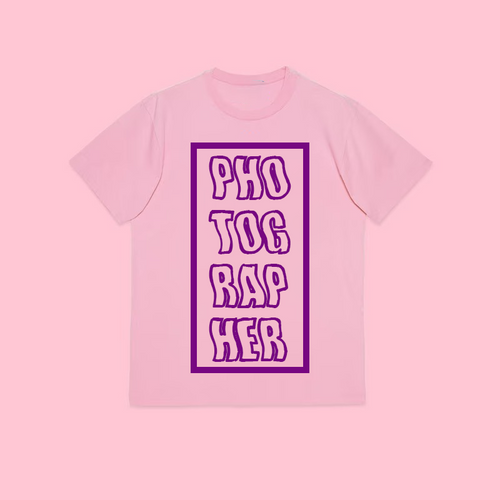 PHOTOGRAPHER PURPLE FONT Unisex tee